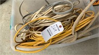 Tote Of Assorted Cable and Extension Cords