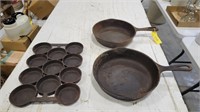 Cast Iron Fry Pans, Muffin Pan