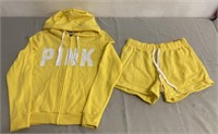 NWT Pink Victoria’s Secret Shorts & Zip Up Hoodie