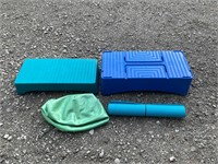 Steppers workout ball and yoga mat