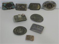 Nine Vtg Belt Buckles