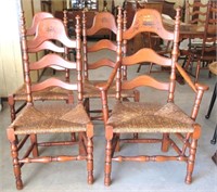 (4) Antique Chairs w/Ratan Seats