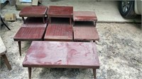 3 Matching Vintage End Tables and Coffee Table