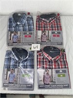 Men’s Short Sleeve Woven Shirts, Small, Medium