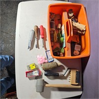 Orange basket of tools
