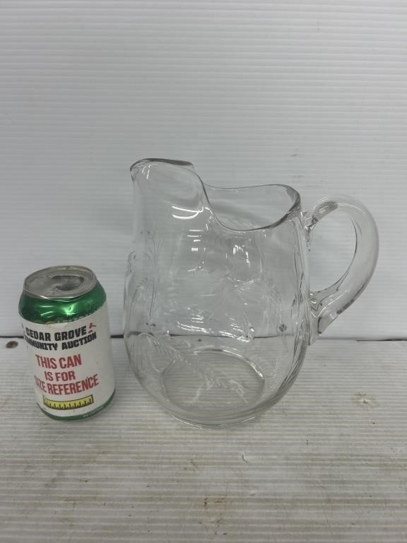 Glass decorative pitcher