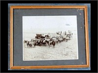 FRAMED 1880'S PHOTO ON CARD STOCK OF COWBOYS - 14"