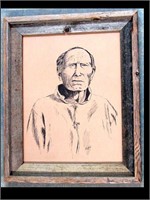 FRAMED ARTIST SIGNED MOUNTAIN CHIEF PRINT - 17" X