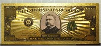 24k gold-plated banknote Chester a. Arthur