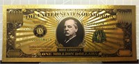 24k gold-plated banknote Grover Cleveland