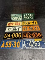 LOT OF 10 1953-1954 CONTEMPORARY BICYCLE TAGS