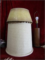 Mid century wood lamp w/2 shades.