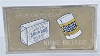 SHEFFORD CHEESE TIN ADVERTISING SIGN