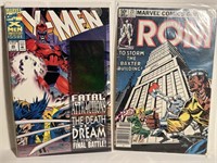 2- vintage comics X-Men & ROM Marvel boarded