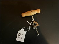 Vtg Wooden Handled Corkscrew