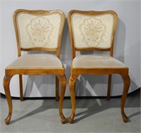 Pair Vintage Padded Side Chairs