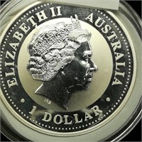 2001 Australia 1 Dollar 1 Troy Oz 999 Silver