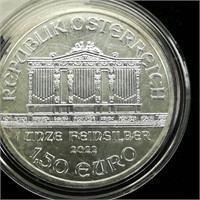 2022 Fein Silber 1.50 Euro 1 Unze