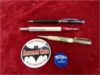 1960's Batman Club button pin & Vtg mechanical