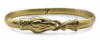 14K Gold Snake Bracelet w/ Ruby Eyes