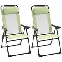 $132  Folding Patio Chaise (2-Pack) - Green