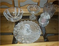 Decorative Clear Glass Bowl, Vase, Etc