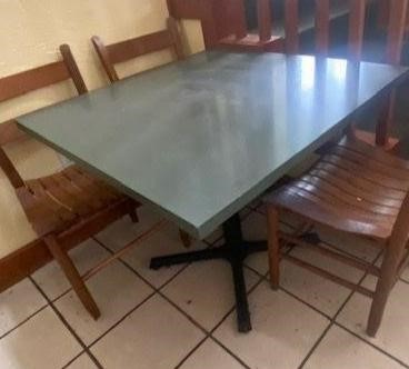 4 NICE 36" Square green laminate dining table