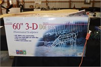 60" 3D White Wire Doe Deer (works)