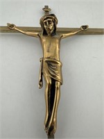 Antique Brass Wall Crucifix