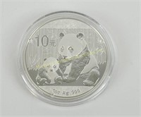 2012 CHINESE 10 YUAN 1 OZ .999 SILVER PANDA COIN