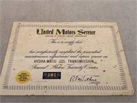 United Motors Service cert