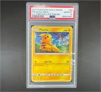 GRADED 2017 Pikachu Shining Legends 28 Holo Card