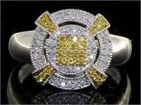 Fancy Yellow & White Diamond Designer Ring