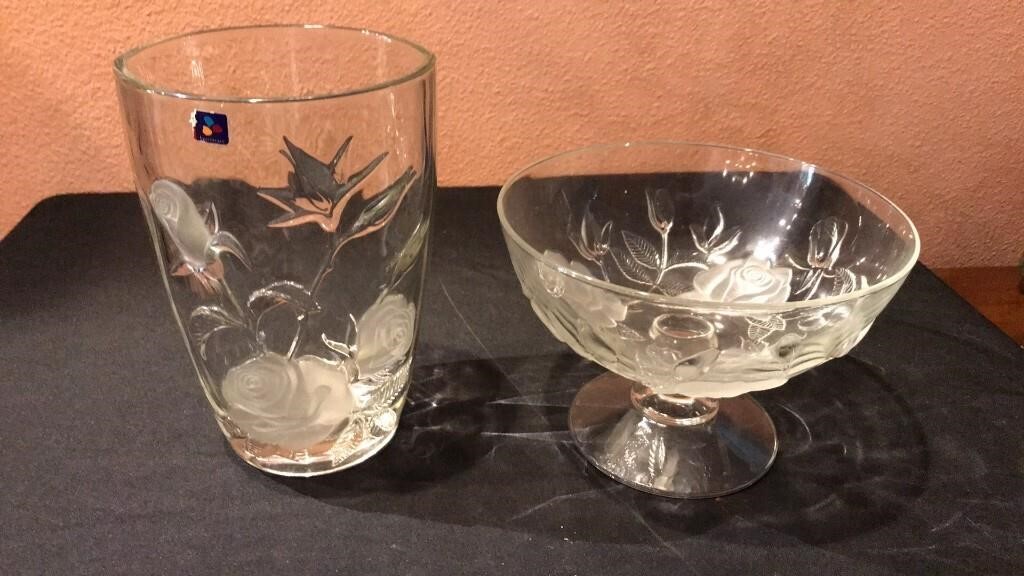 Luminarc Crystal Bowl And Vase