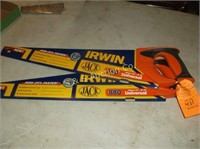 2 Irwin hand saws --new