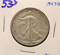 1947 D WALKING LIBERTY HALF DOLLAR COIN