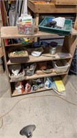 Wooden Shelf & Assorted Garden Items (ATG)