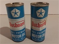 Two Vintage Chrysler Outboard Motor Oil Cans