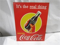 Red Coca Cola Ad Tin Sign 16" x 12 1/2" W