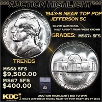 ***Auction Highlight*** 1943-s Jefferson Nickel Ne