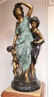 Mathurin Moreau 1912 Bronze L'Orage Statue