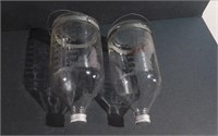 Two Antique Glass IV Bottles Abbott Laboratories