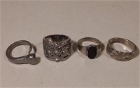 Four Stainless Steel Rings