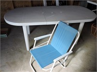 Resin Patio Table and Lawn Chair