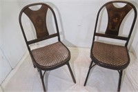 2 Primitive Wood Folding Chairs Very Good Cond