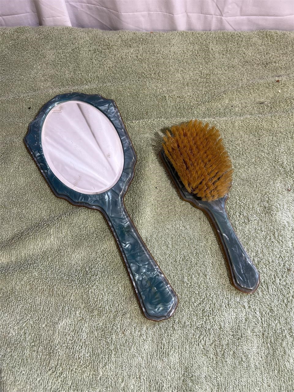 Brush, and mirror set