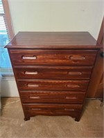 Vintage pine 5 drawer chest of drawers