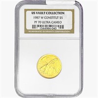 1987-W 0.3oz G$5 Constitution NGC PF70 ULTRA