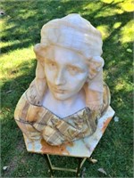 Antique Italian (?) Carved Marble Bust "David"