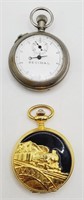 (U) Decimal Silvertone Pocket Watch and Goldtone